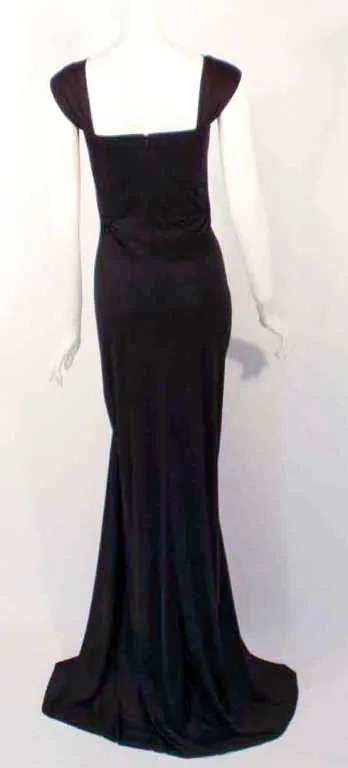 ELIZABETH MASON COUTURE Black Silk Jersey "Uta" Gown