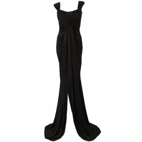 ELIZABETH MASON COUTURE Black Silk Jersey "Uta" Gown