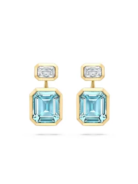 Florentine Aquamarine Yellow Gold Earrings