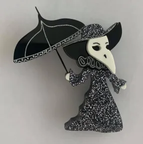 Glitter - Elegant female plague doctor - Brooch