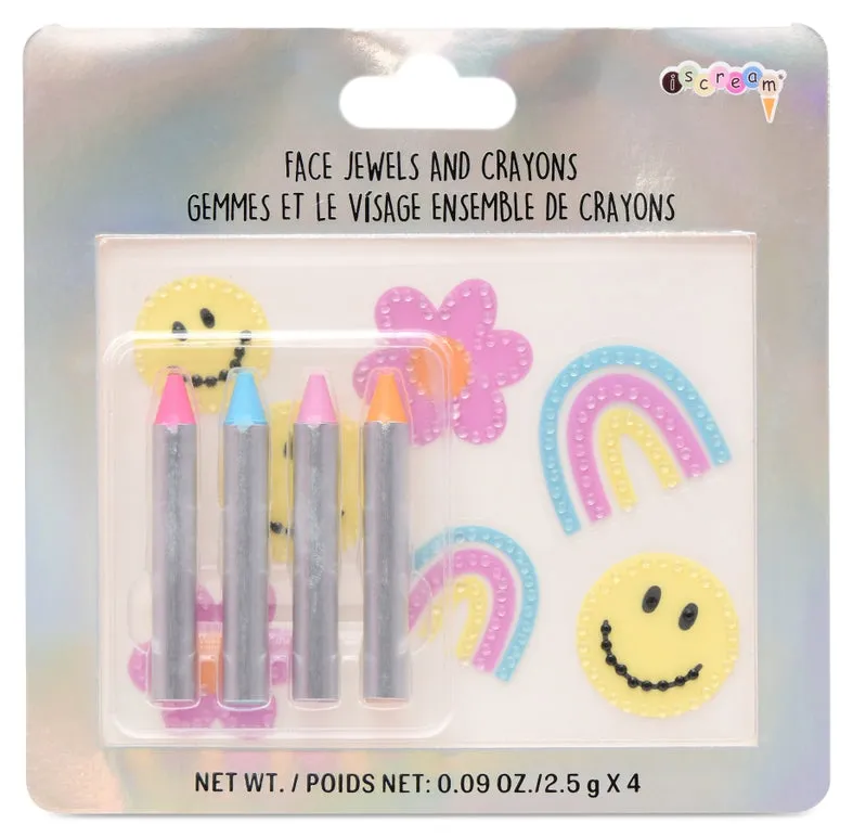 Iscream Face Jewels & Crayons Set