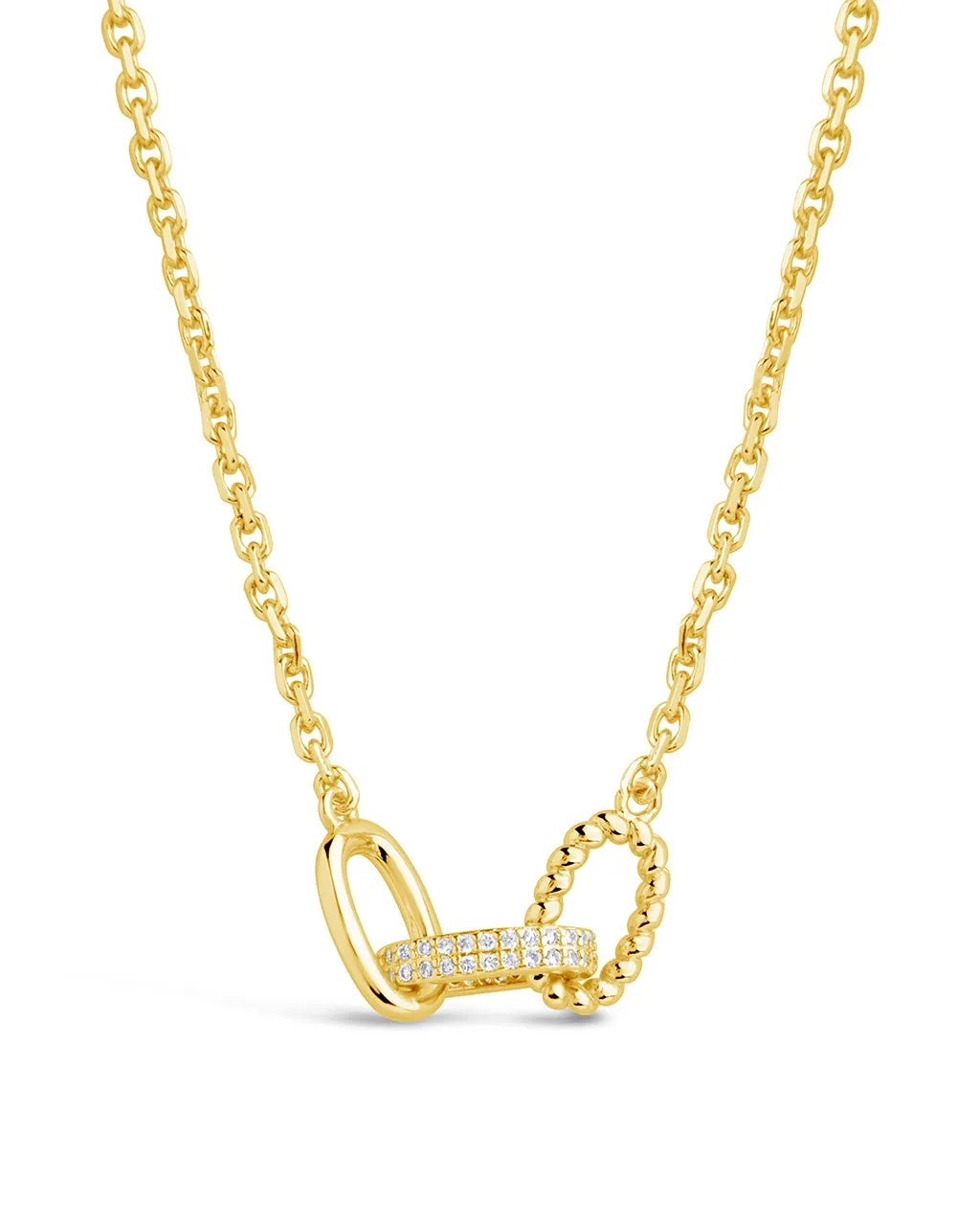 Journi CZ Interlocking Chain Pendant Necklace