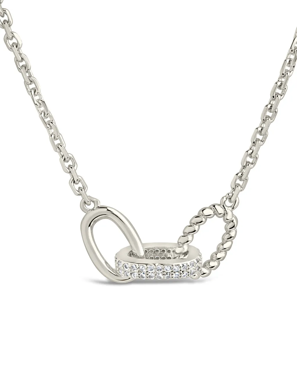 Journi CZ Interlocking Chain Pendant Necklace