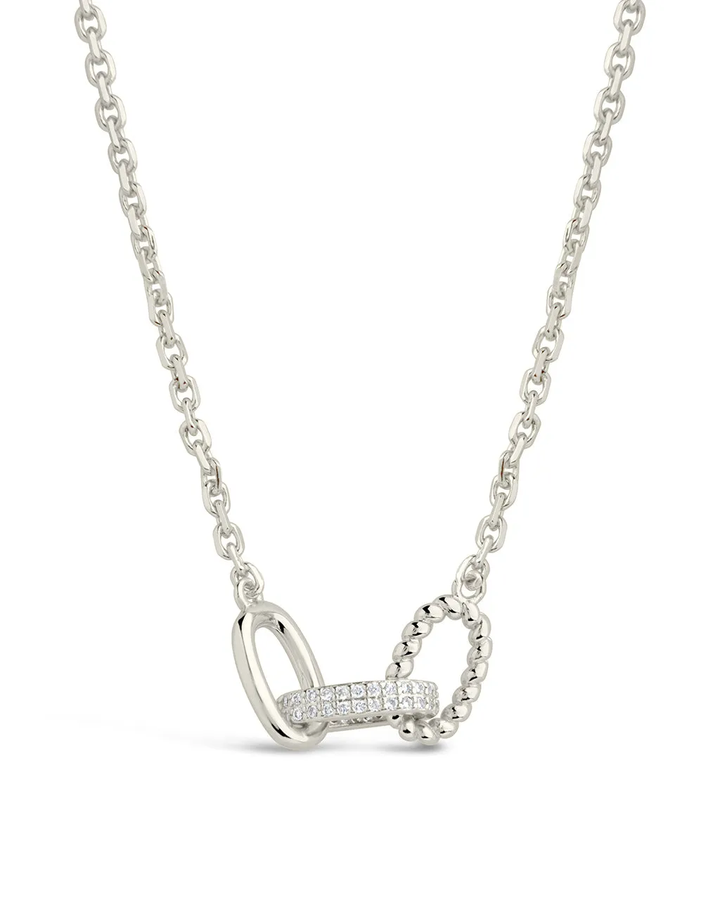 Journi CZ Interlocking Chain Pendant Necklace