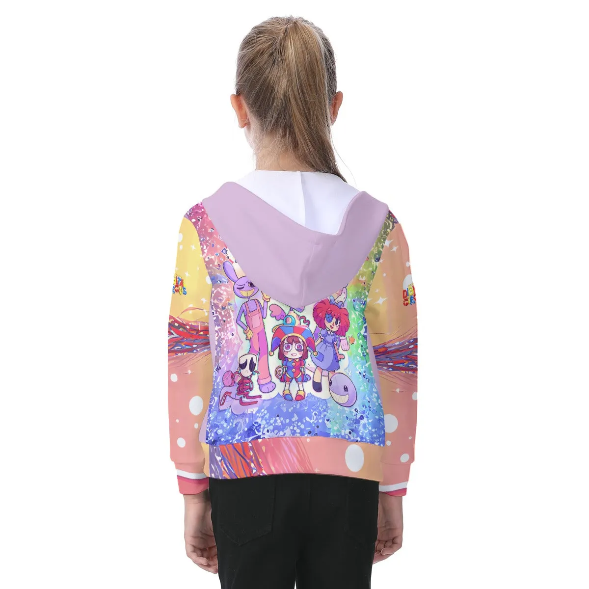 Kid's Amazing Digital Circus Jax Zip-up Hoodie With Patch Pocket