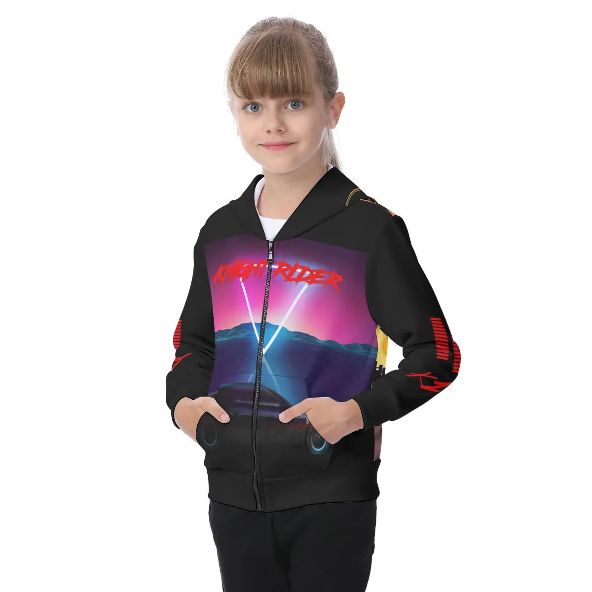 Kids Kitt Knight Rider Zip Up Hoodie