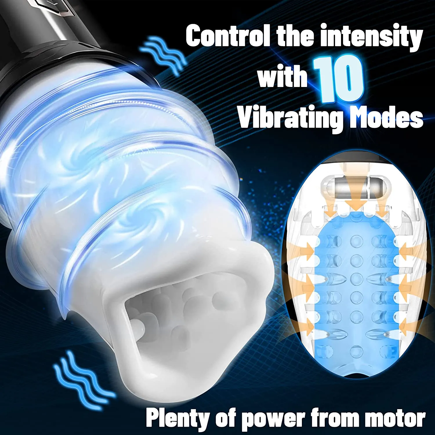 Rocket - Automatic Male Masturbator Blowjob Toy With 5 Rotation Speeds & 10 Vibration Modes - Laphwing